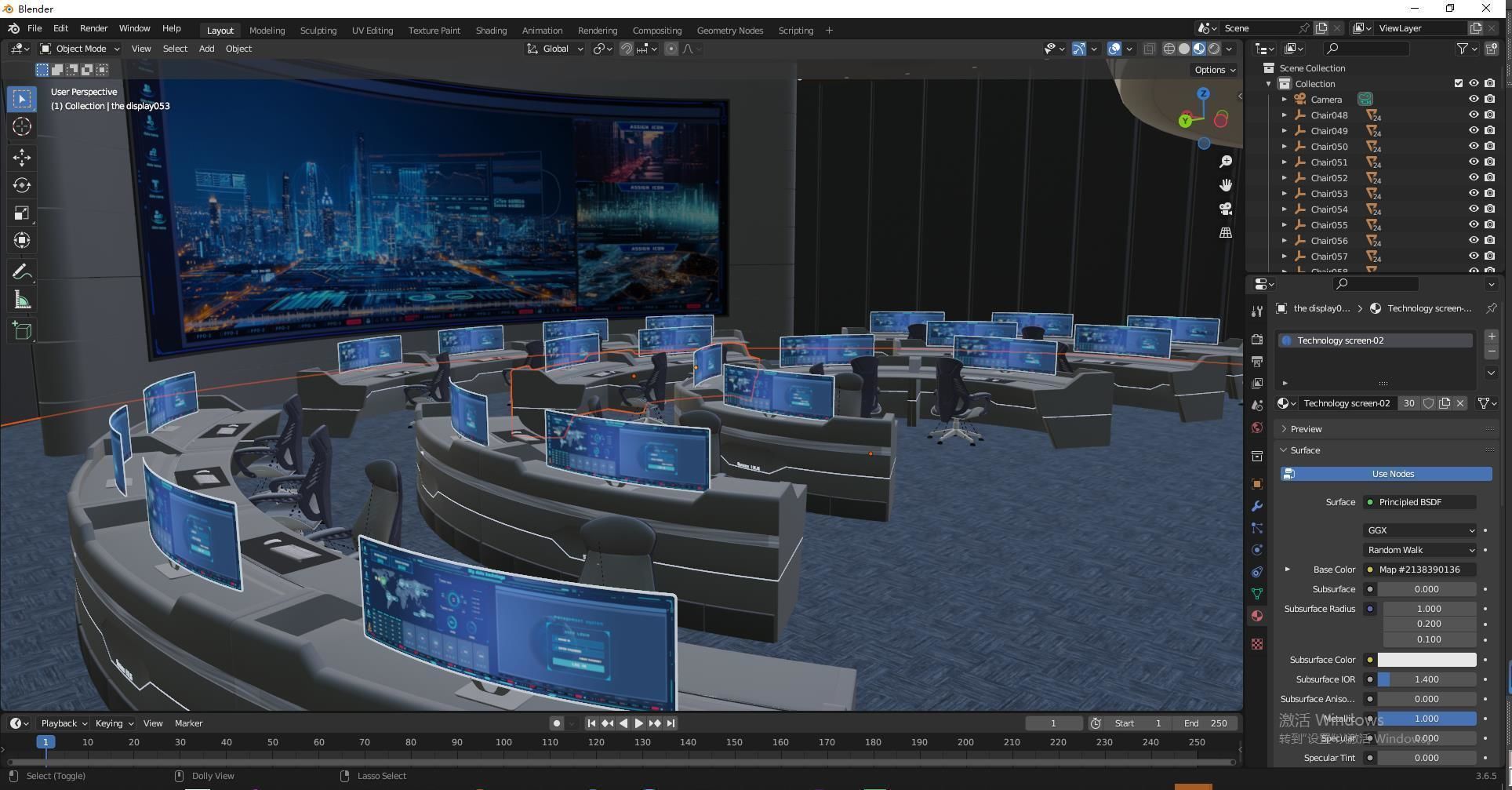 monitoring Center Command Center 3D model_12