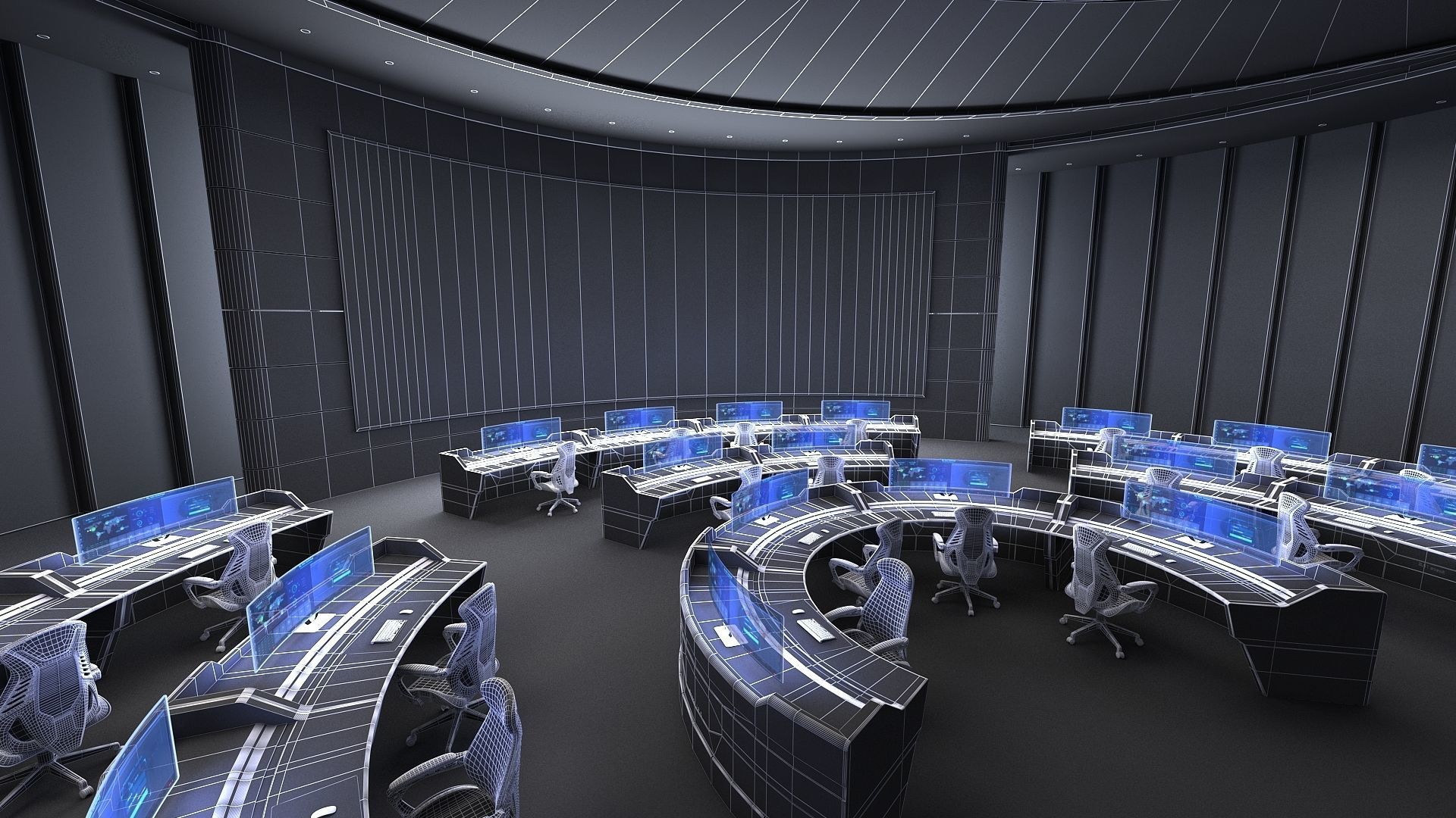 monitoring Center Command Center 3D model_13