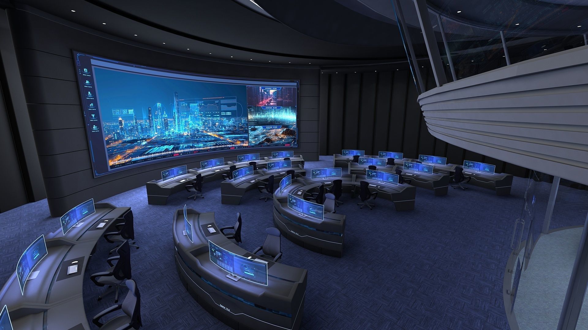 monitoring Center Command Center 3D model_9