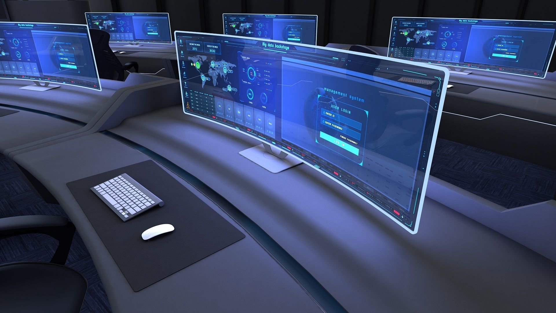 monitoring Center Command Center 3D model_3