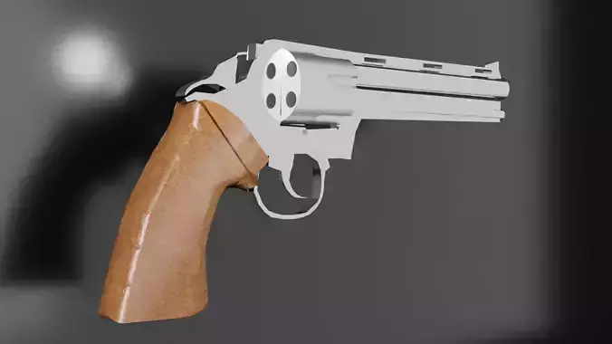 Highly detailed 3D revolver model Free low-poly 3D model