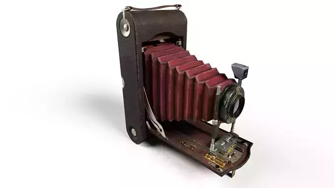 Old camera Kodak 3A low poly