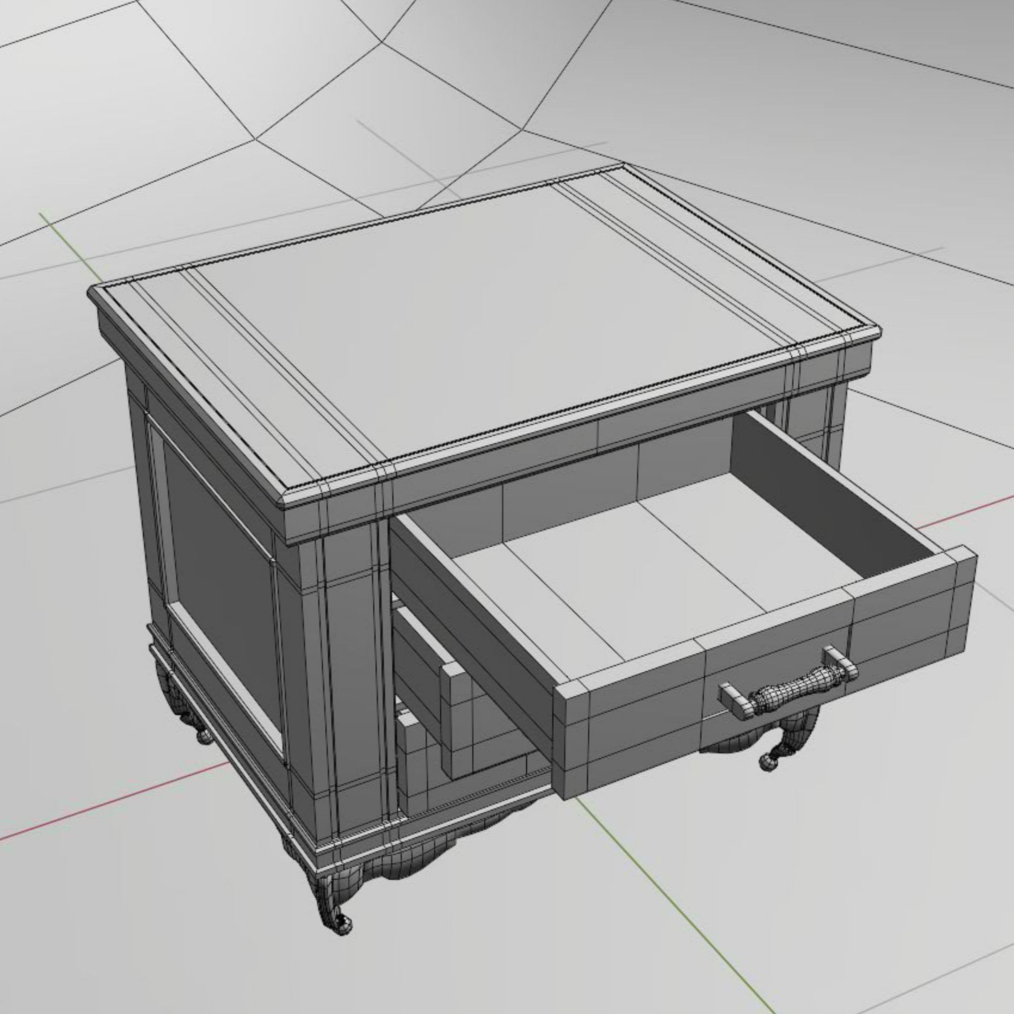 Medieval Small Cupboard PBR Rigged Low-poly 3D model_9