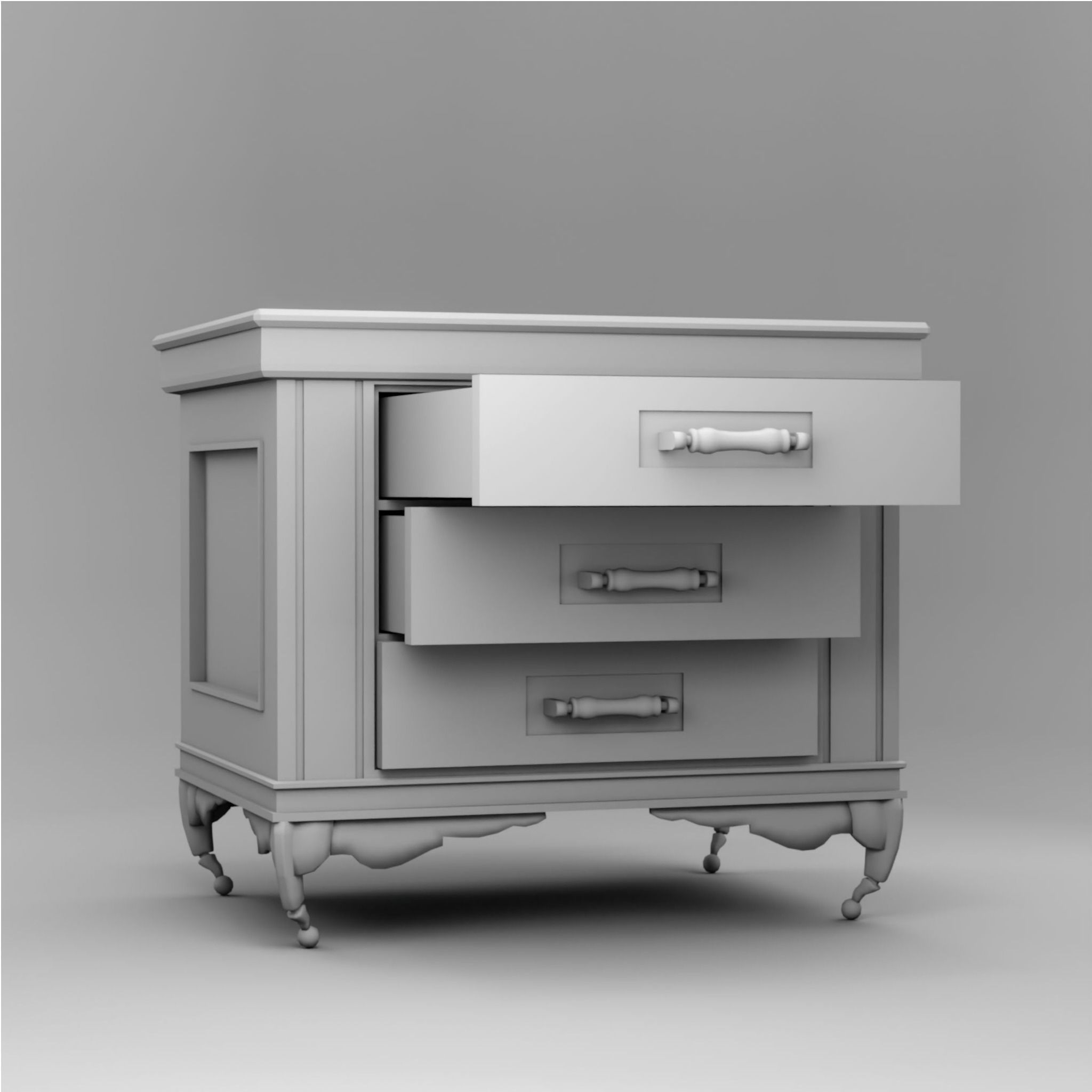 Medieval Small Cupboard PBR Rigged Low-poly 3D model_5