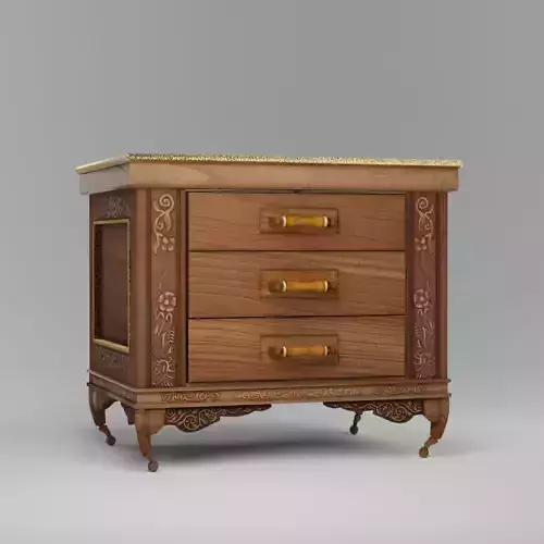 Medieval Small Cupboard PBR Rigged