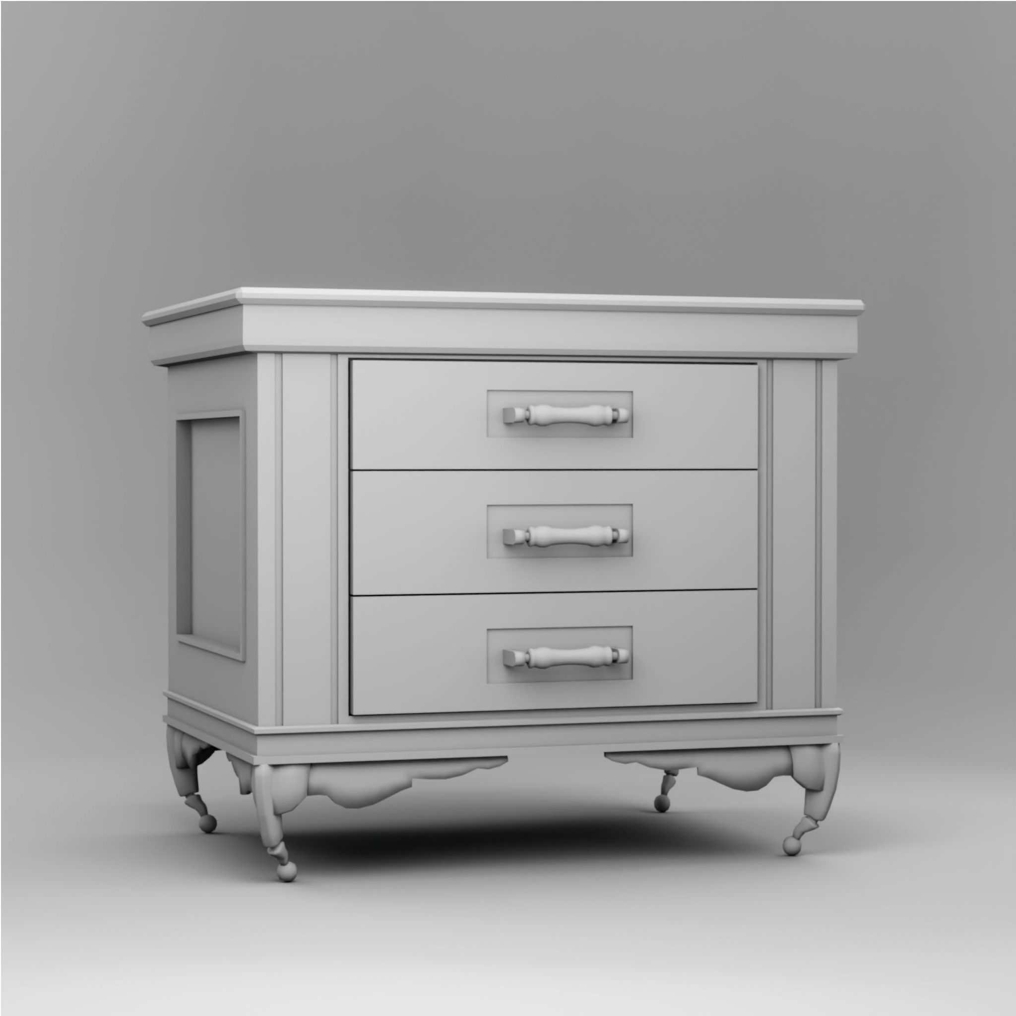 Medieval Small Cupboard PBR Rigged Low-poly 3D model_4