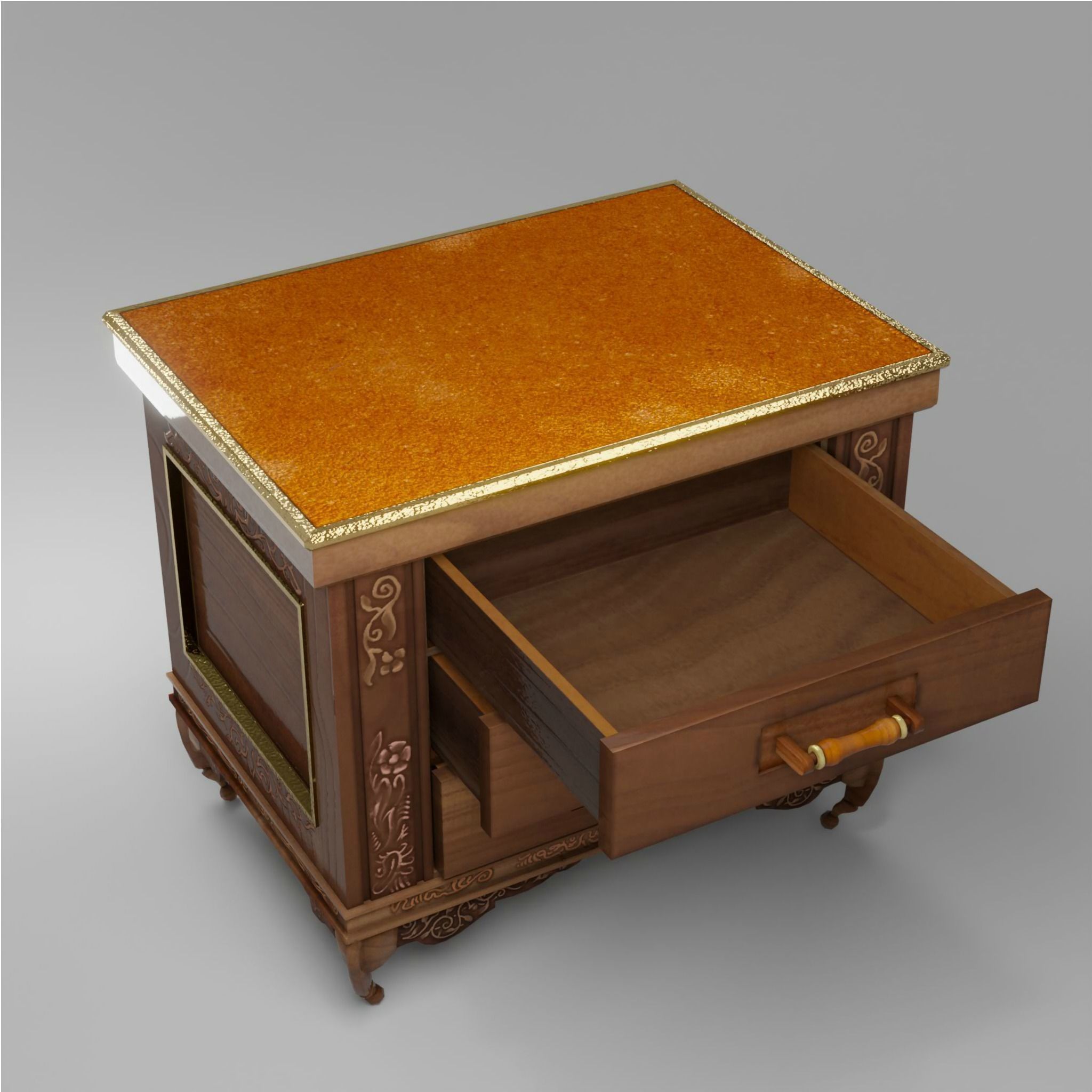 Medieval Small Cupboard PBR Rigged Low-poly 3D model_3
