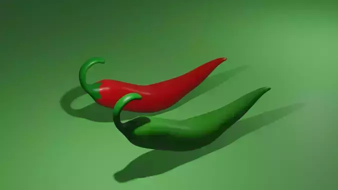 low Poly chili two peppers