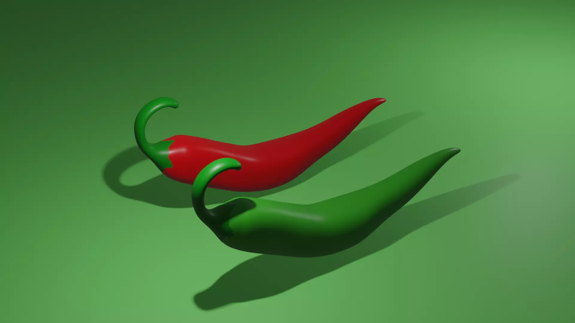 low Poly chili two peppers Low-poly 3D model_0