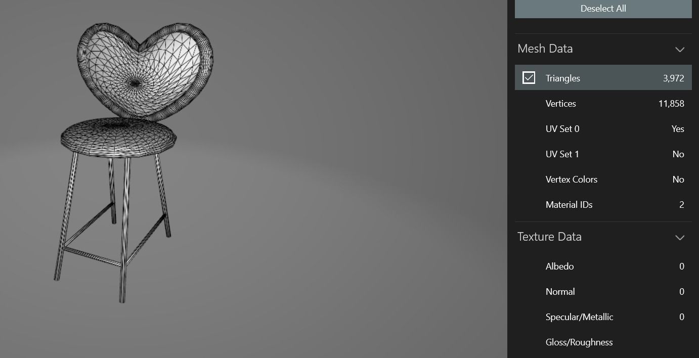 Romantic cute table 3D model_8