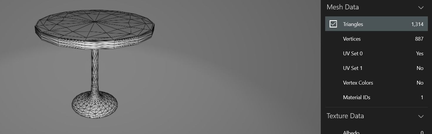 Romantic cute table 3D model_5