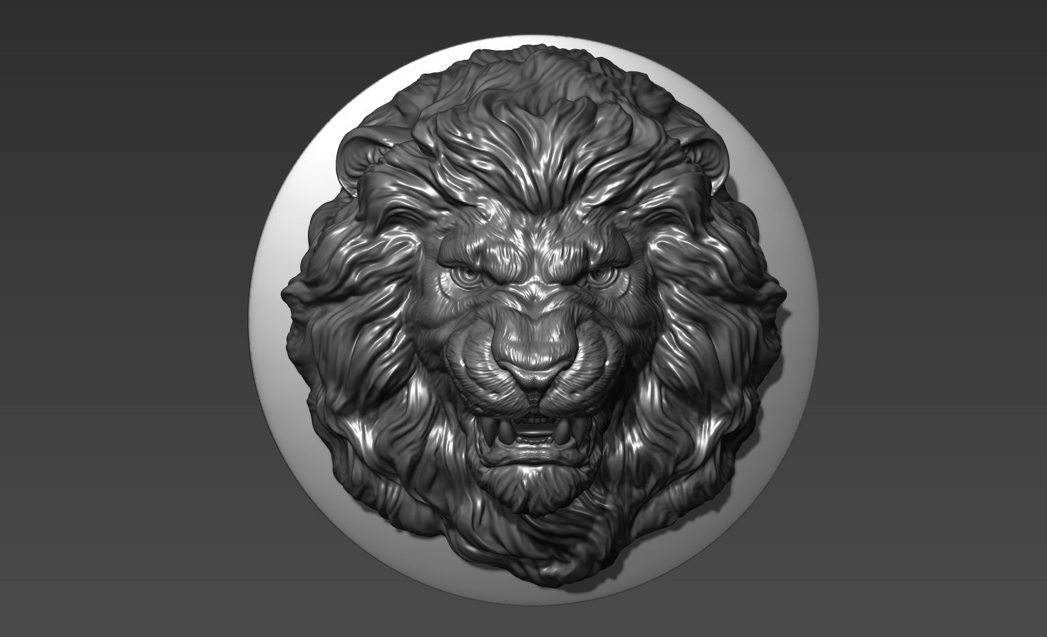 Lion grin pendant 3D print model_13