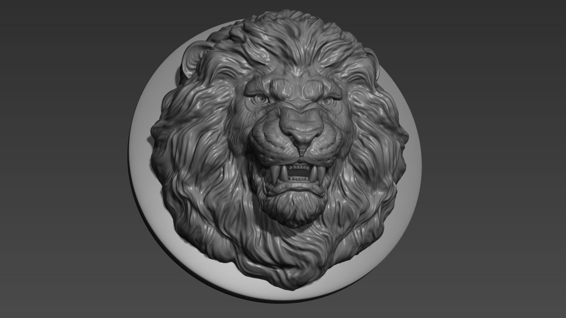 Lion grin pendant 3D print model_5