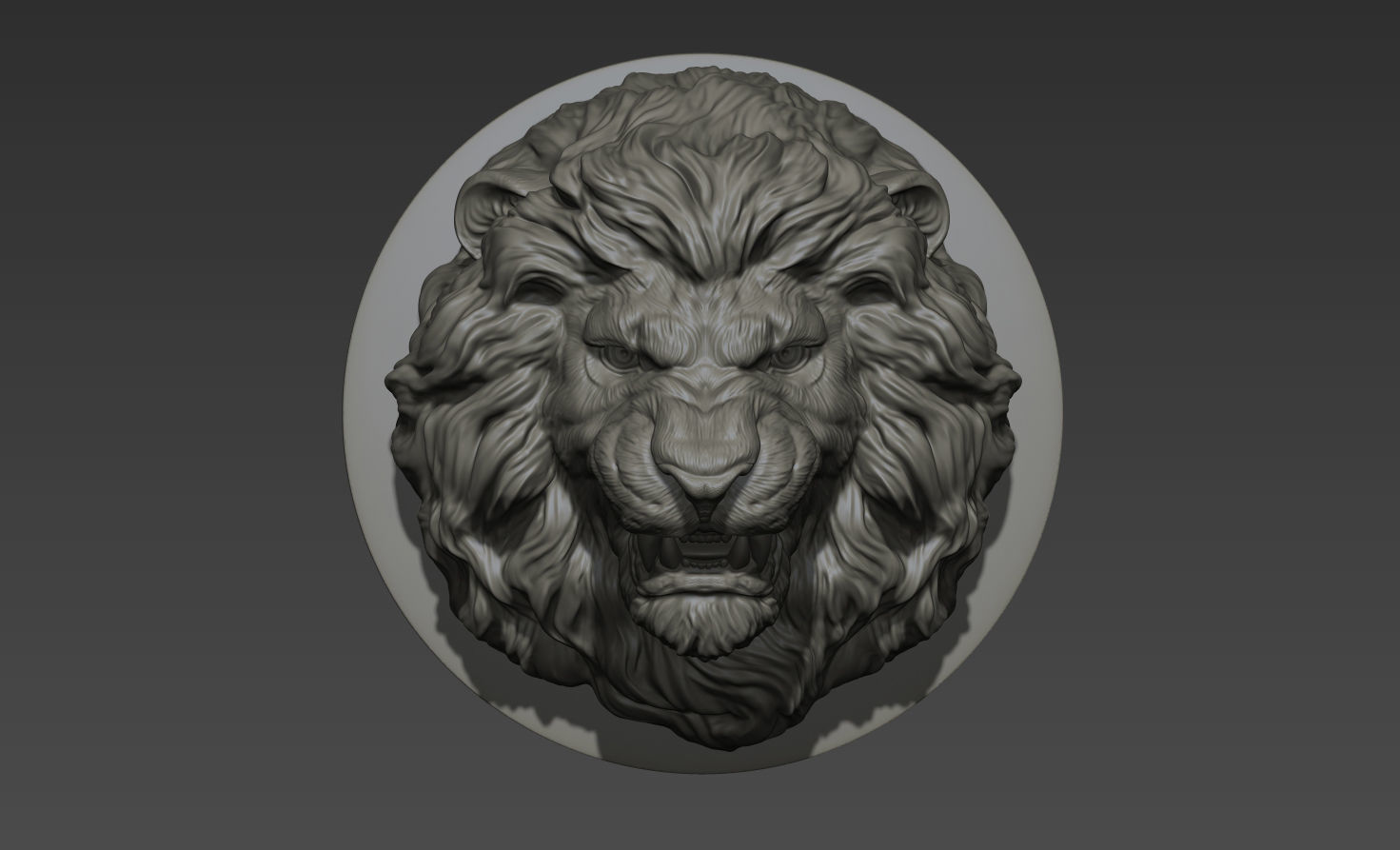 Lion grin pendant 3D print model_9