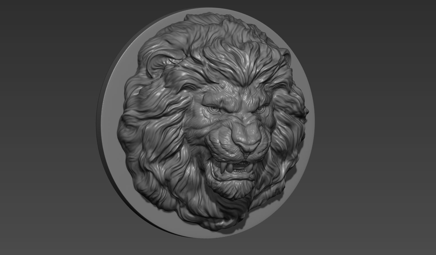 Lion grin pendant 3D print model_1