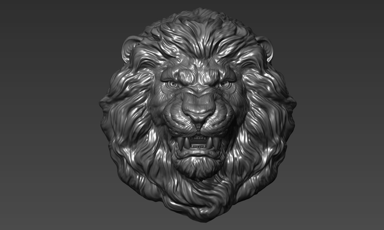 Lion grin pendant 3D print model_14