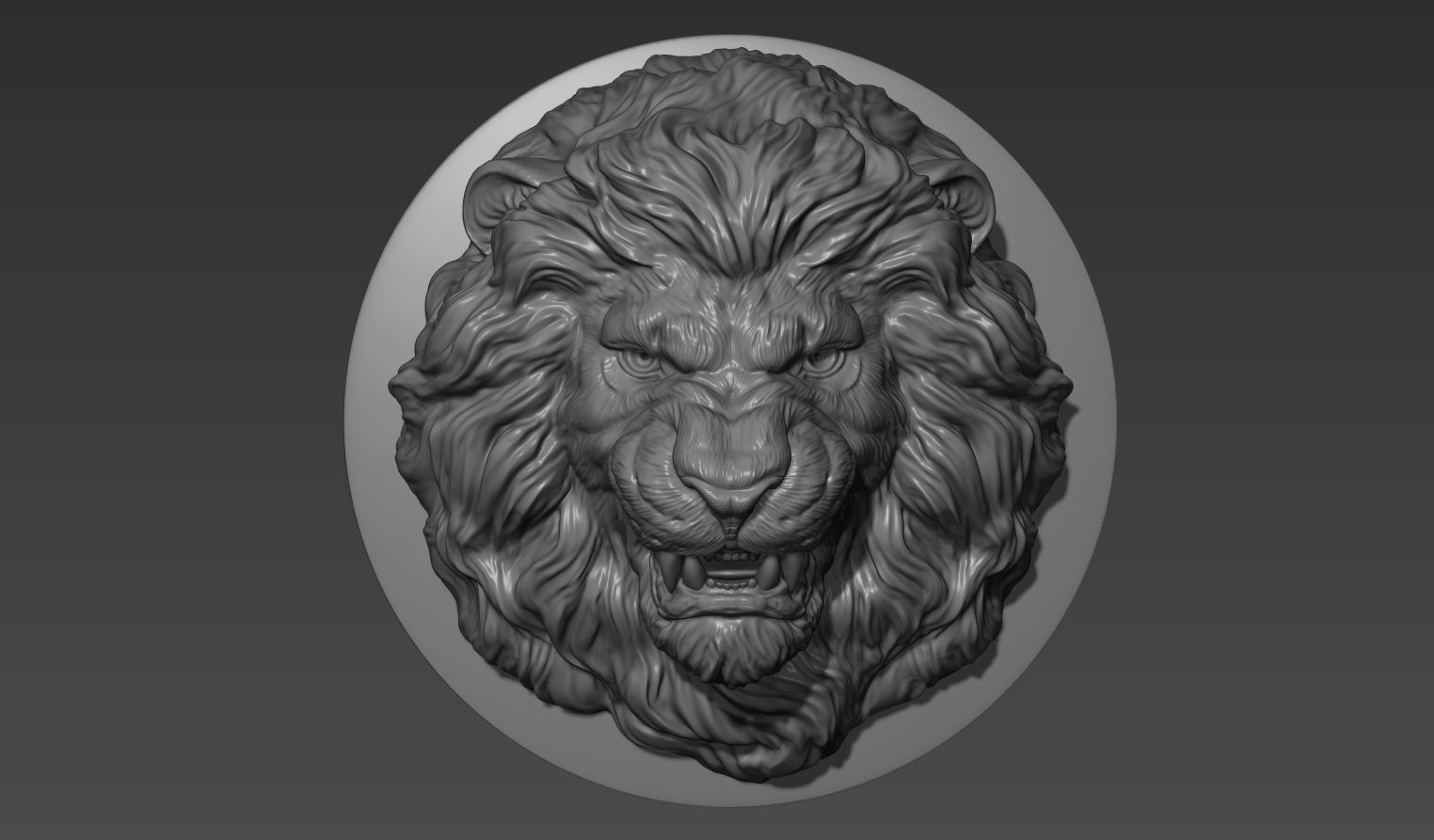 Lion grin pendant 3D print model_4