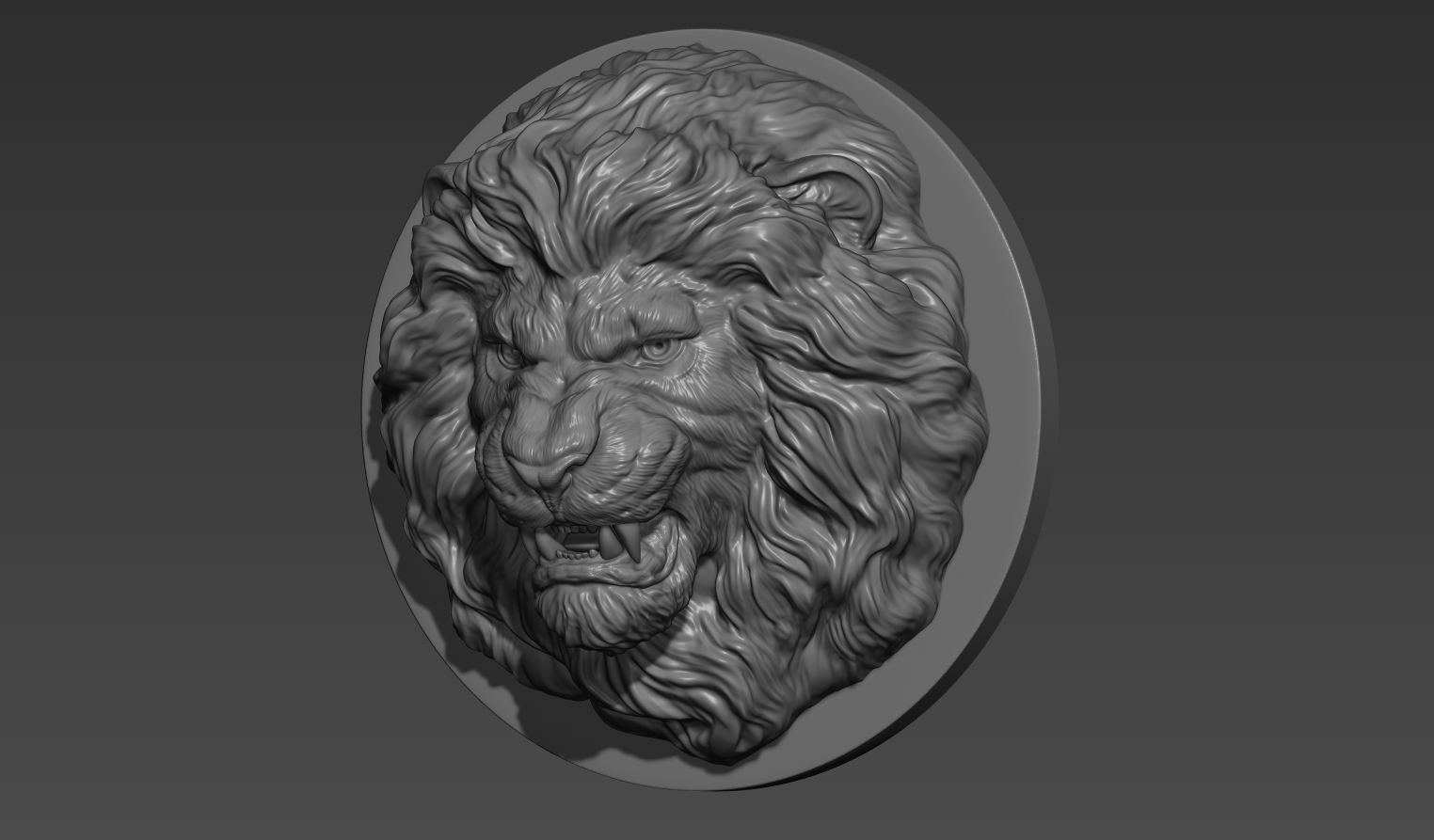 Lion grin pendant 3D print model_11