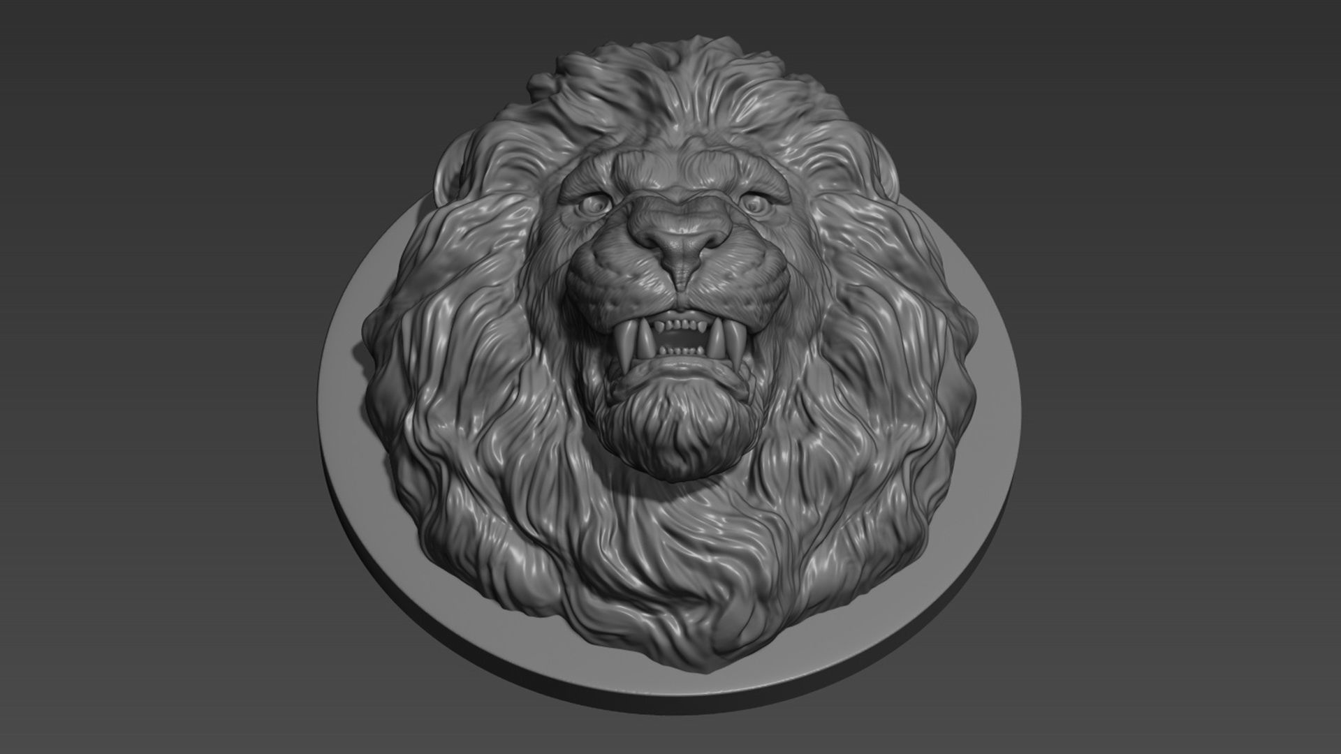 Lion grin pendant 3D print model_6