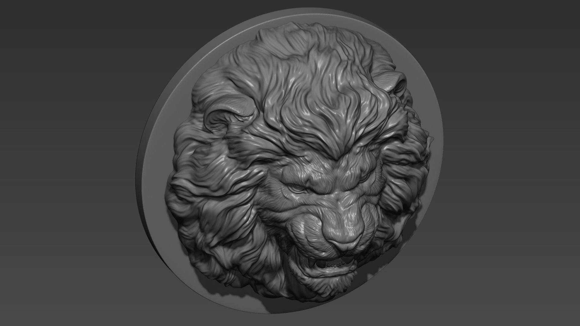 Lion grin pendant 3D print model_2
