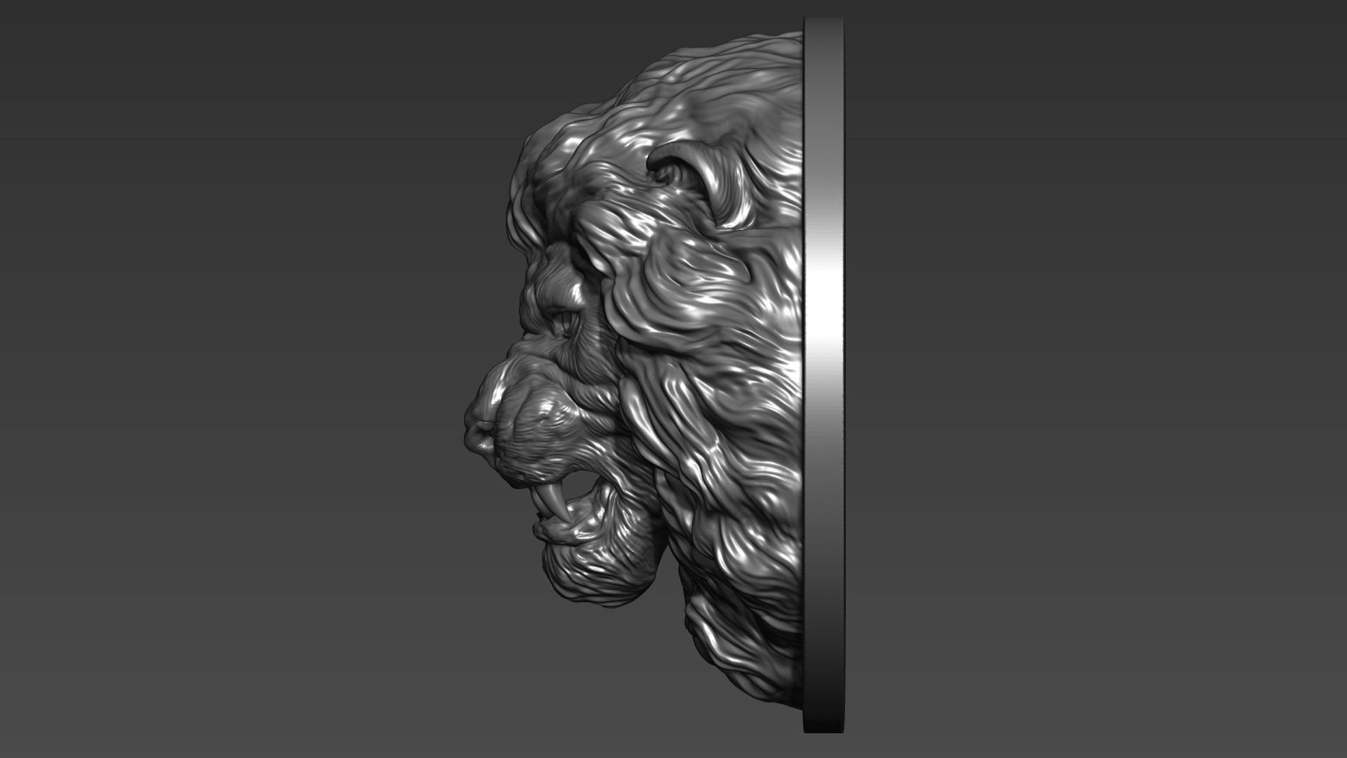 Lion grin pendant 3D print model_12