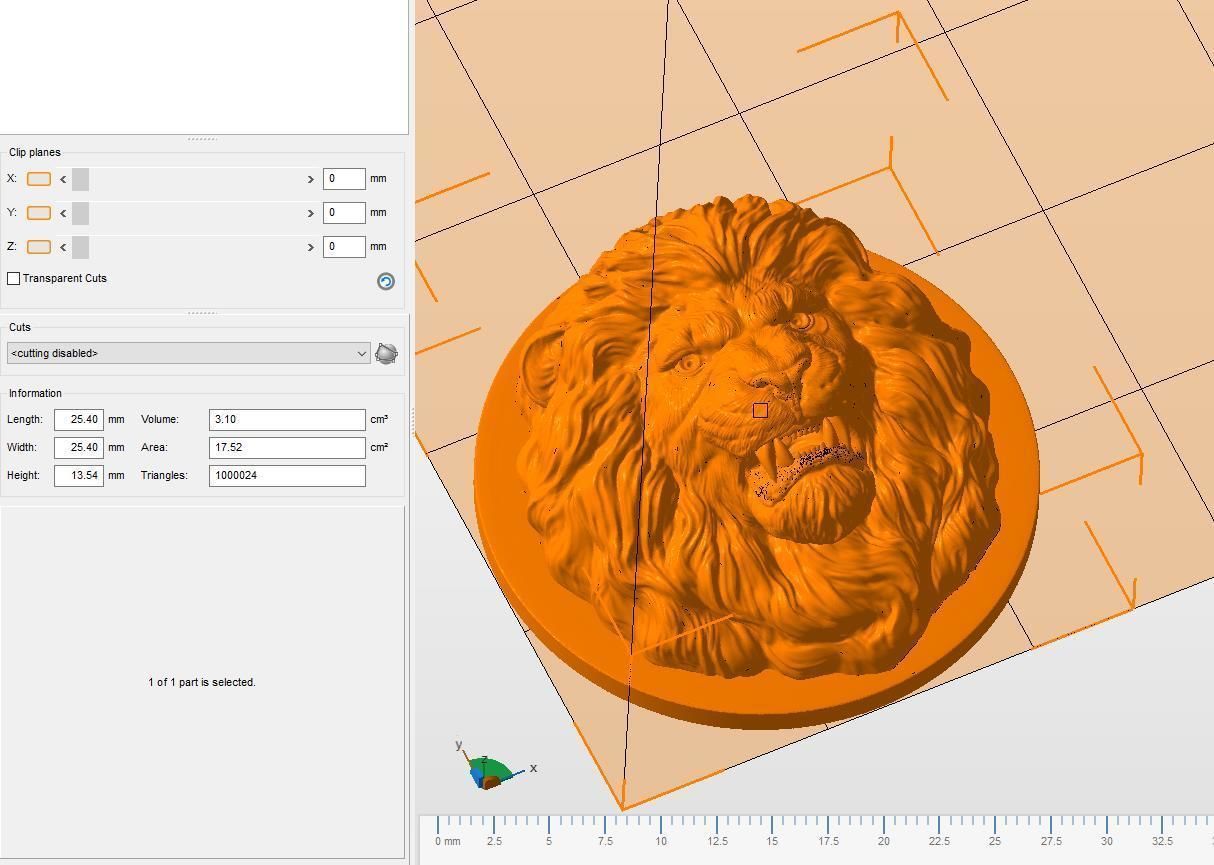 Lion grin pendant 3D print model_17