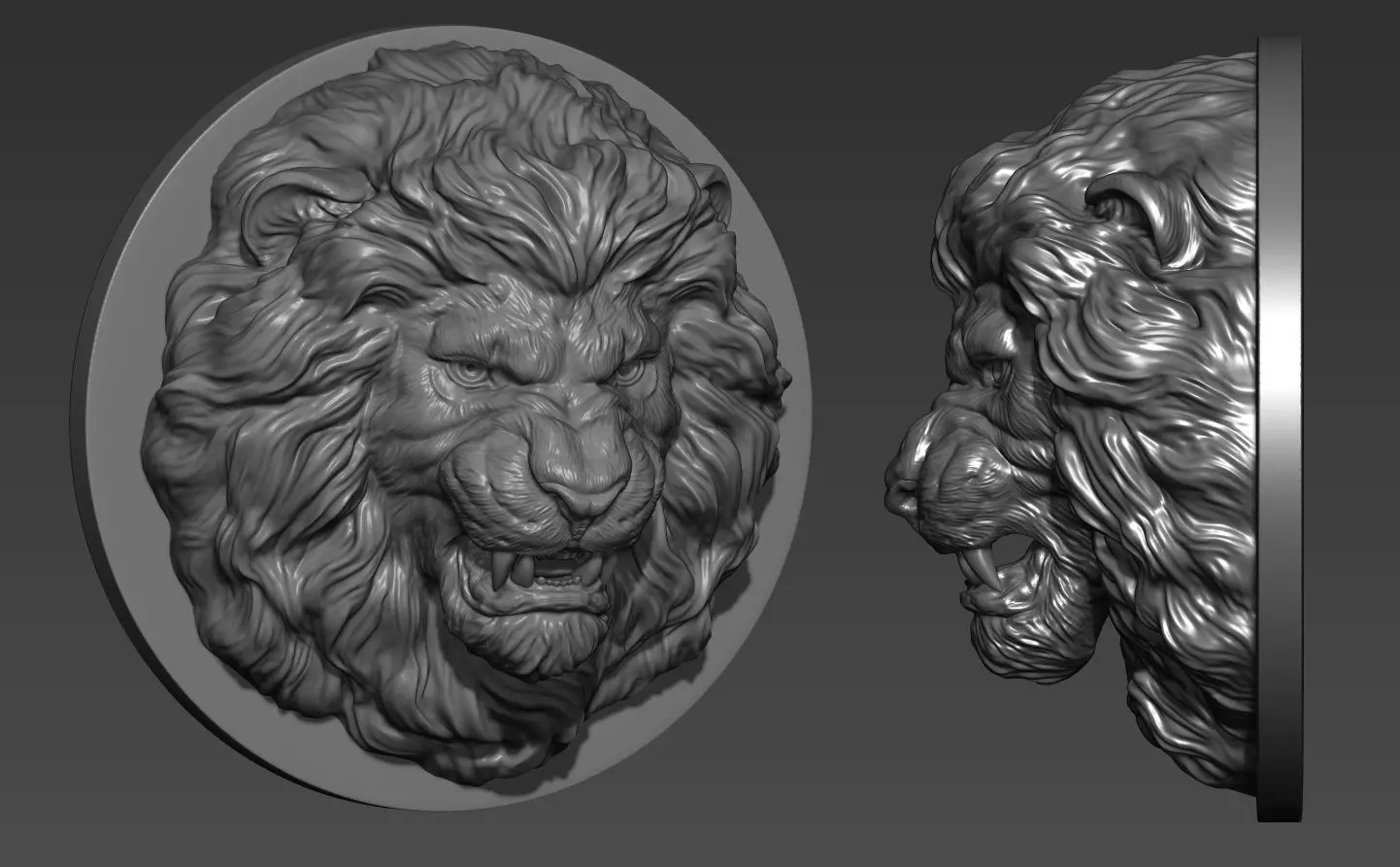 Lion grin pendant 3D print model_0