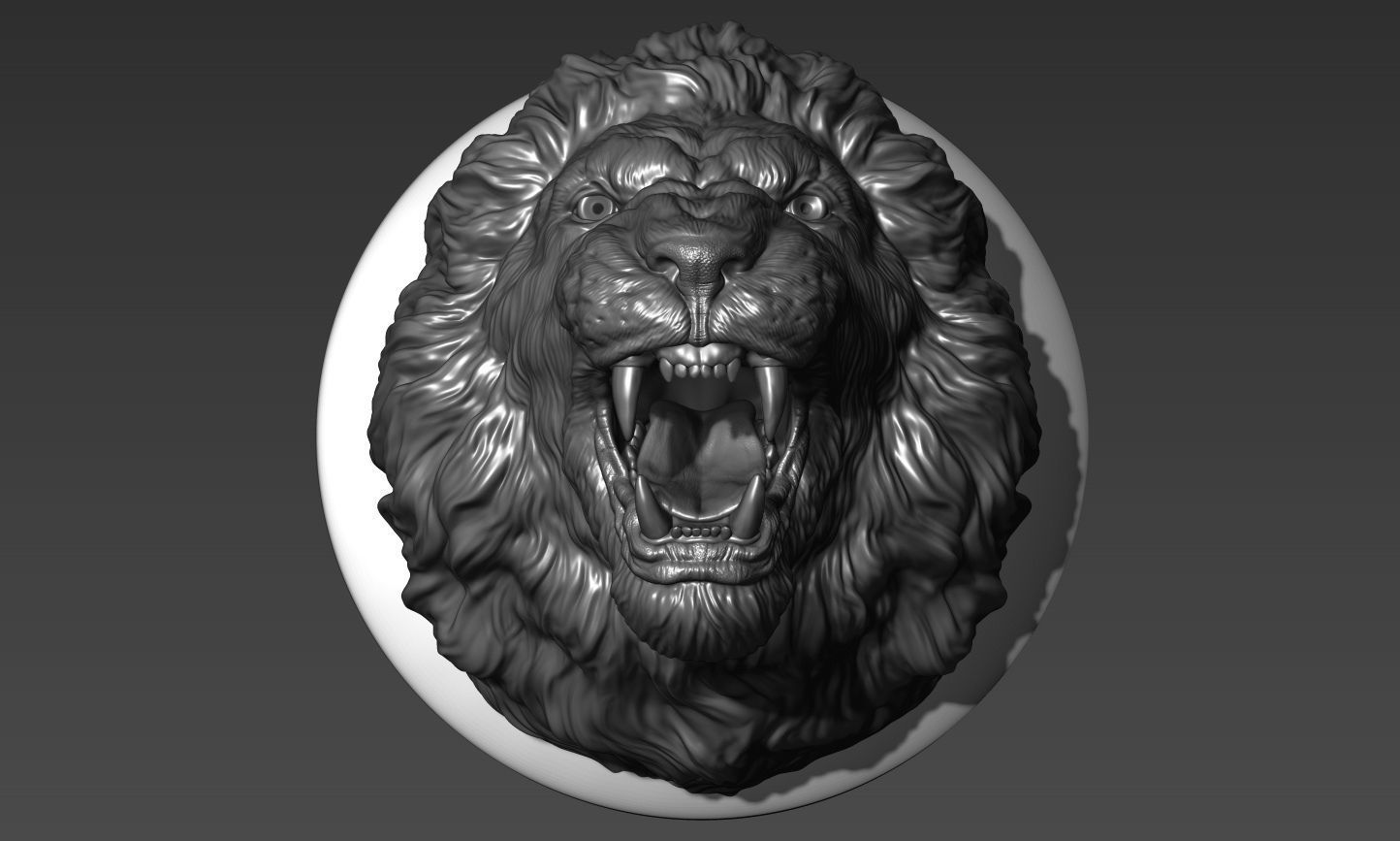 Lion grin roar 3D print model_24