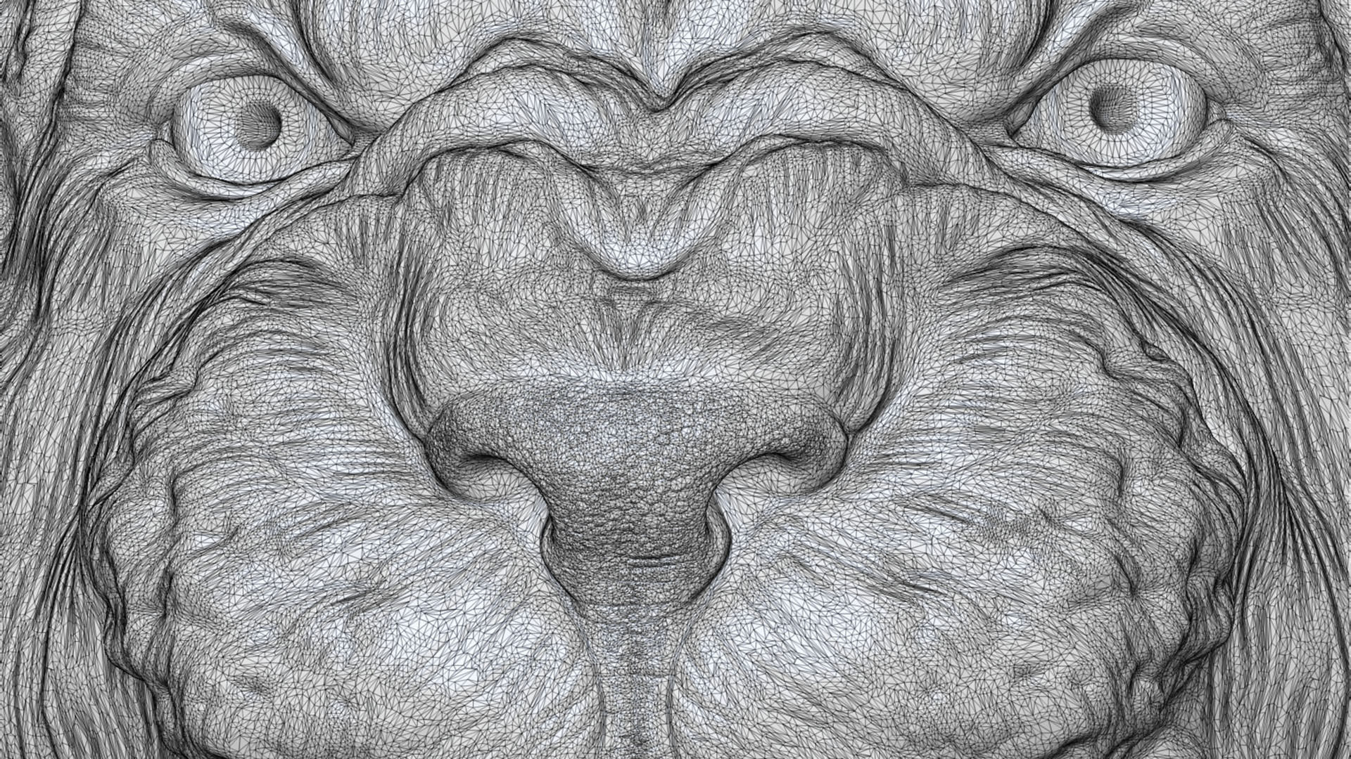 Lion grin roar 3D print model_27