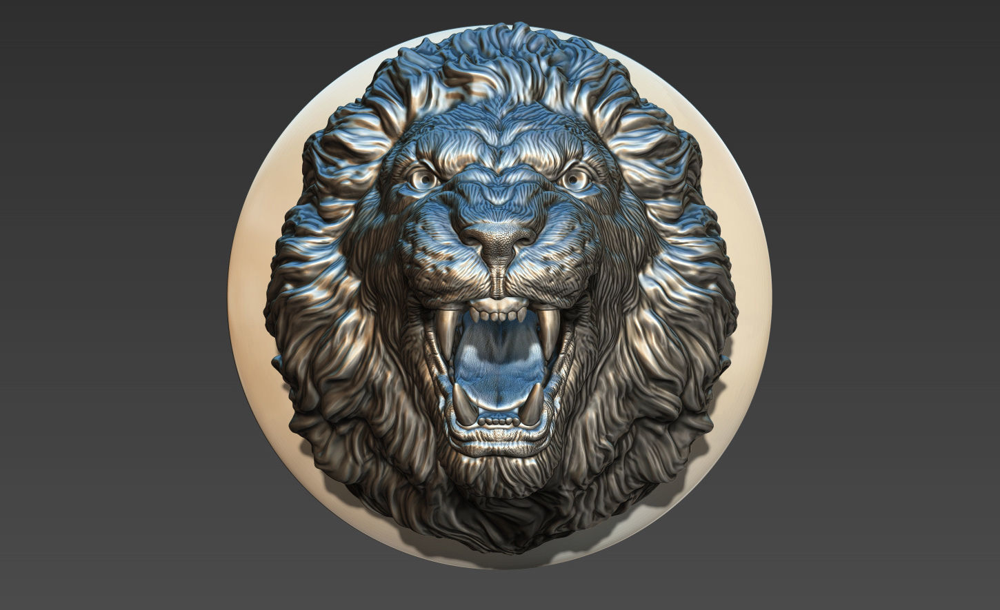 Lion grin roar 3D print model_25