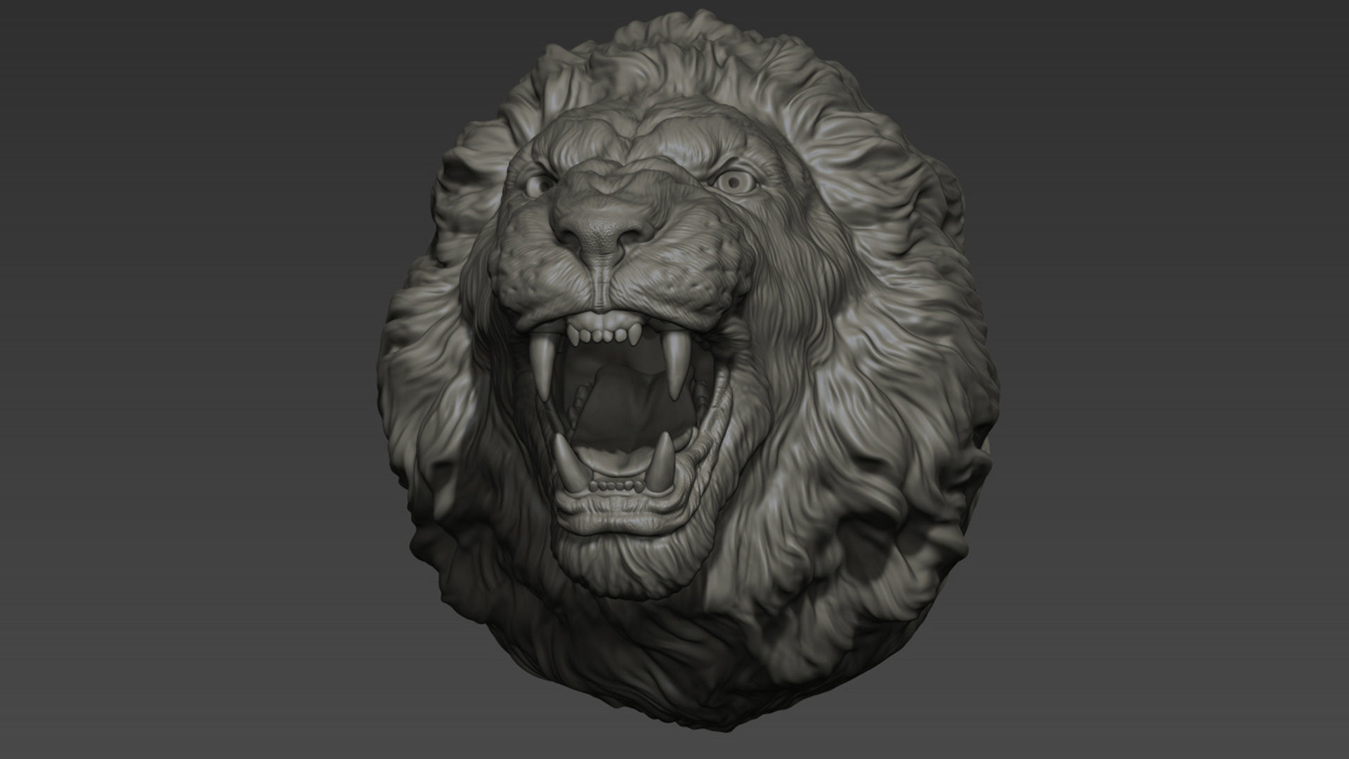 Lion grin roar 3D print model_12