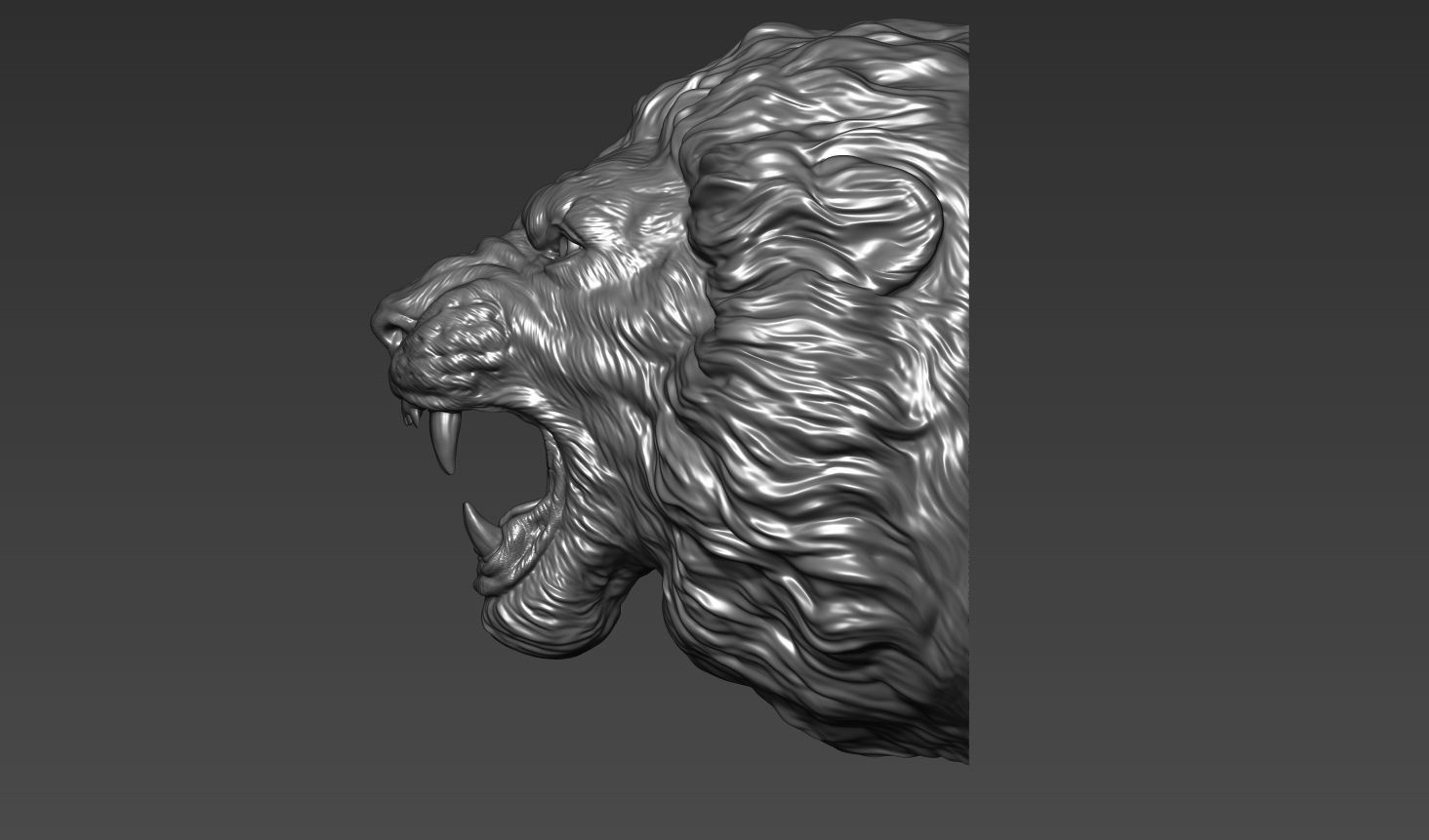 Lion grin roar 3D print model_15