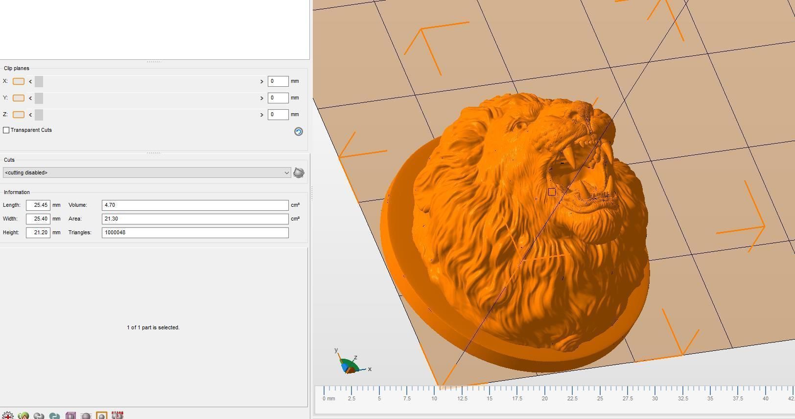 Lion grin roar 3D print model_29