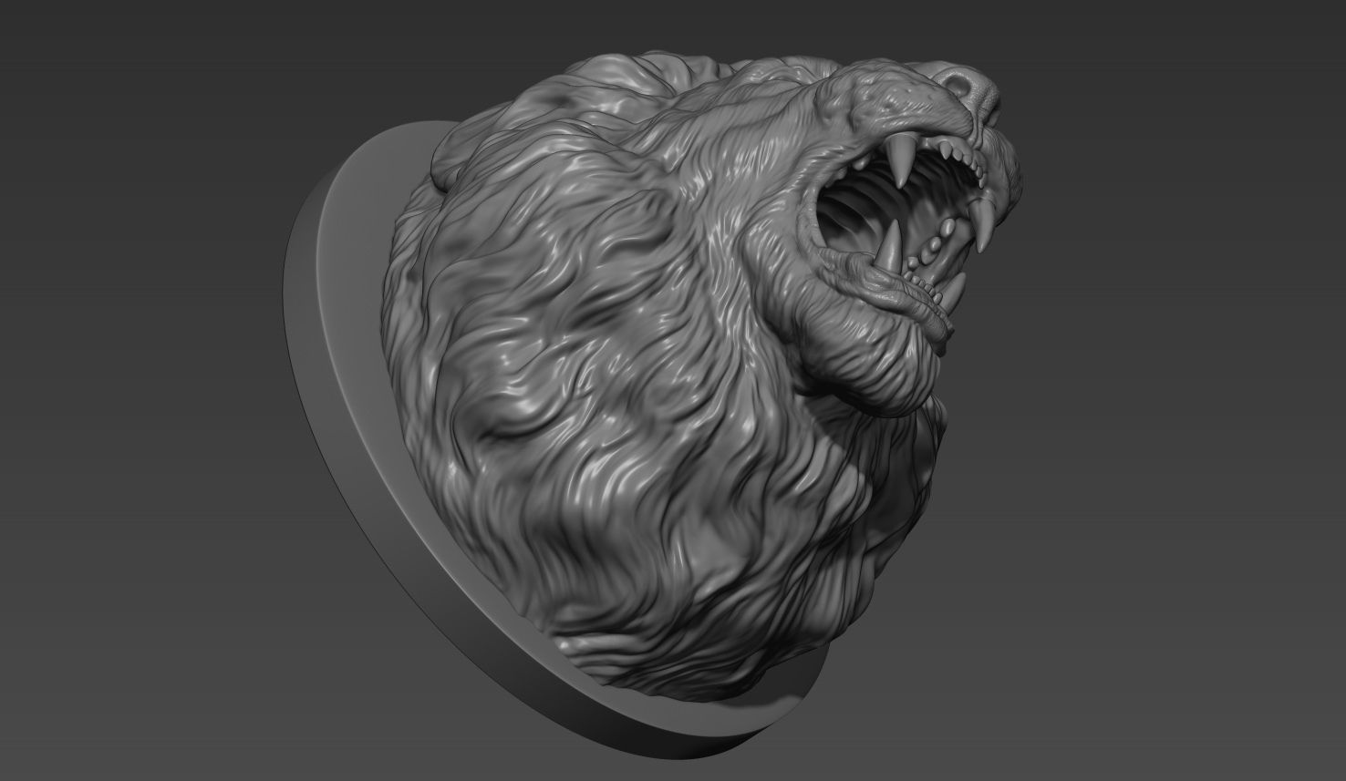 Lion grin roar 3D print model_9