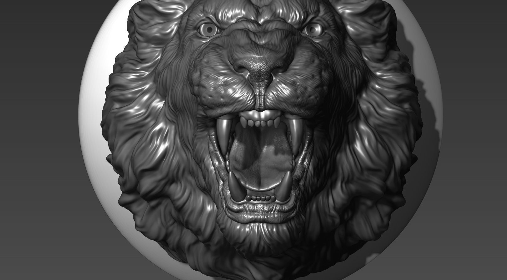 Lion grin roar 3D print model_23