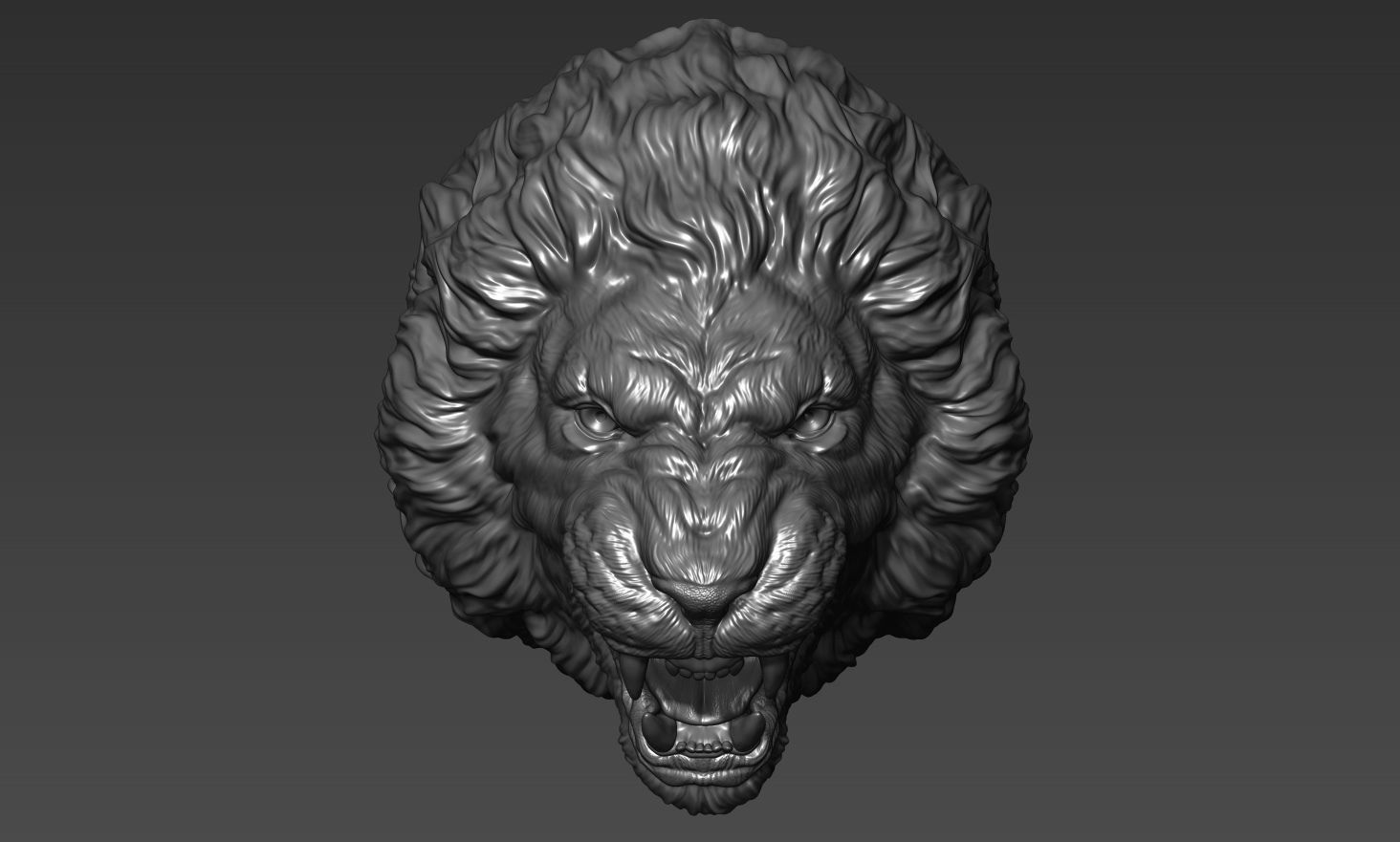 Lion grin roar 3D print model_14
