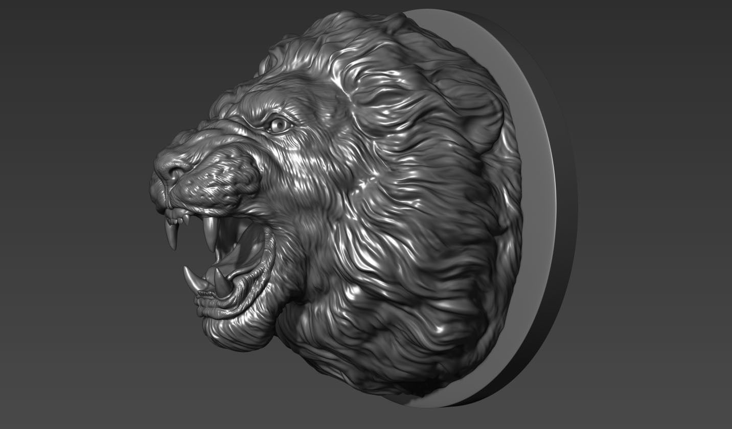 Lion grin roar 3D print model_22
