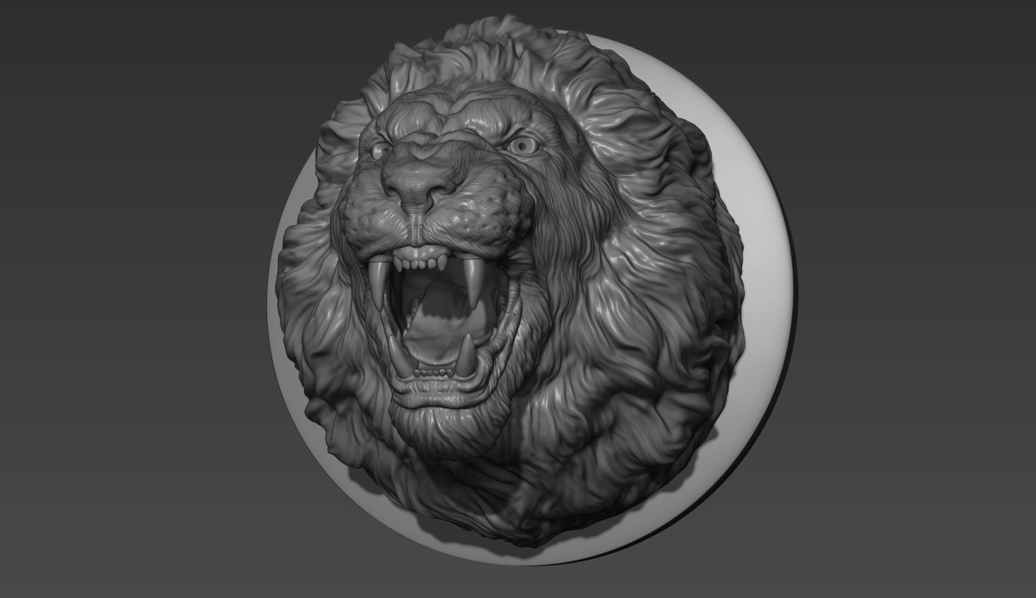 Lion grin roar 3D print model_3