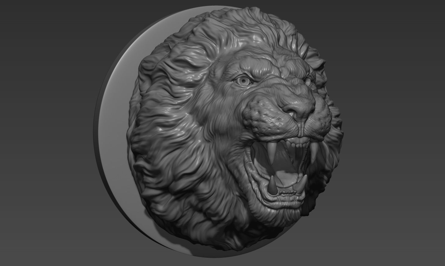 Lion grin roar 3D print model_6