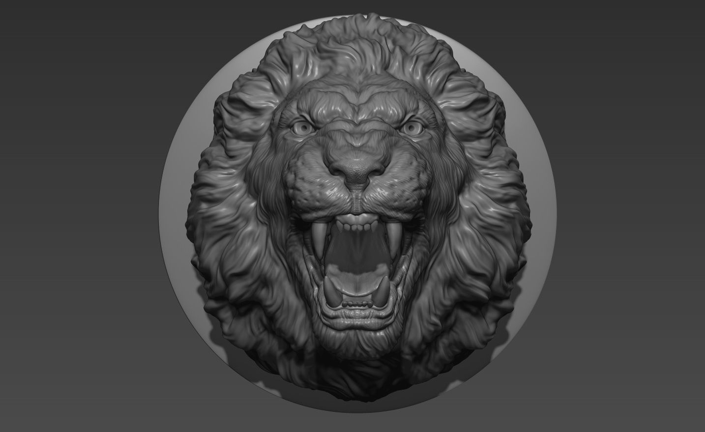 Lion grin roar 3D print model_2