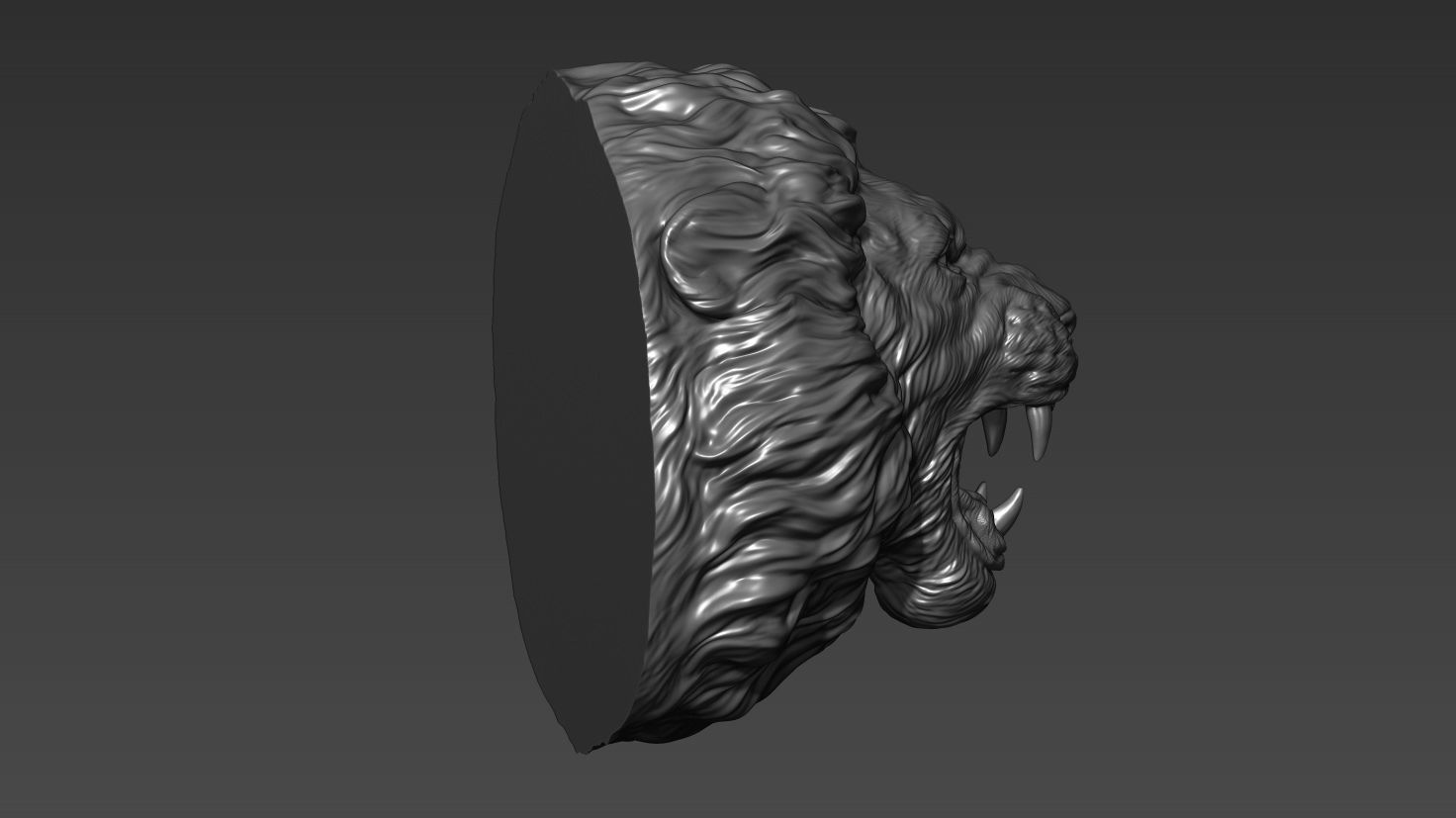 Lion grin roar 3D print model_17