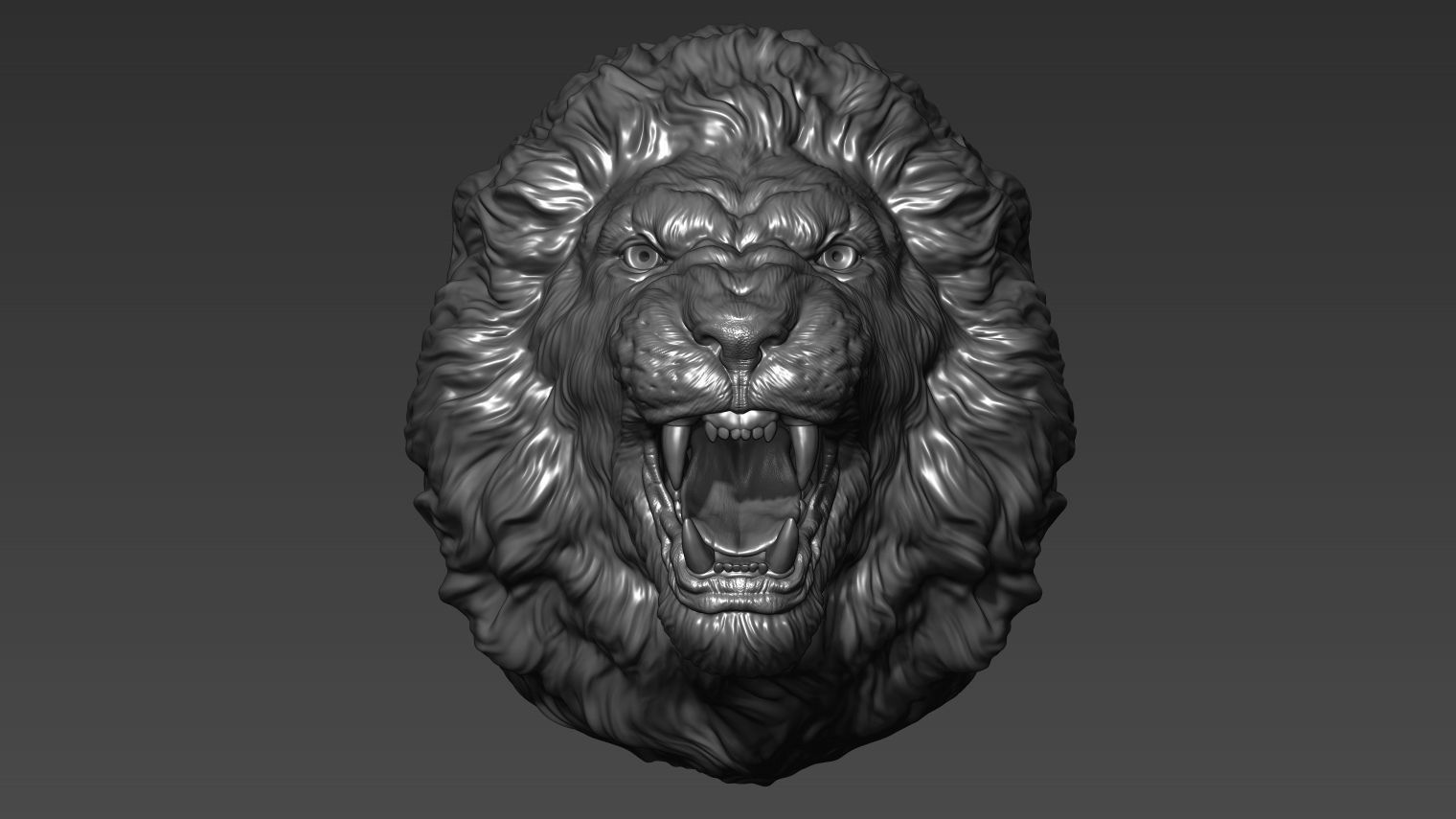 Lion grin roar 3D print model_13