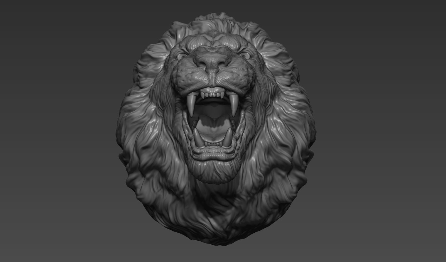 Lion grin roar 3D print model_10