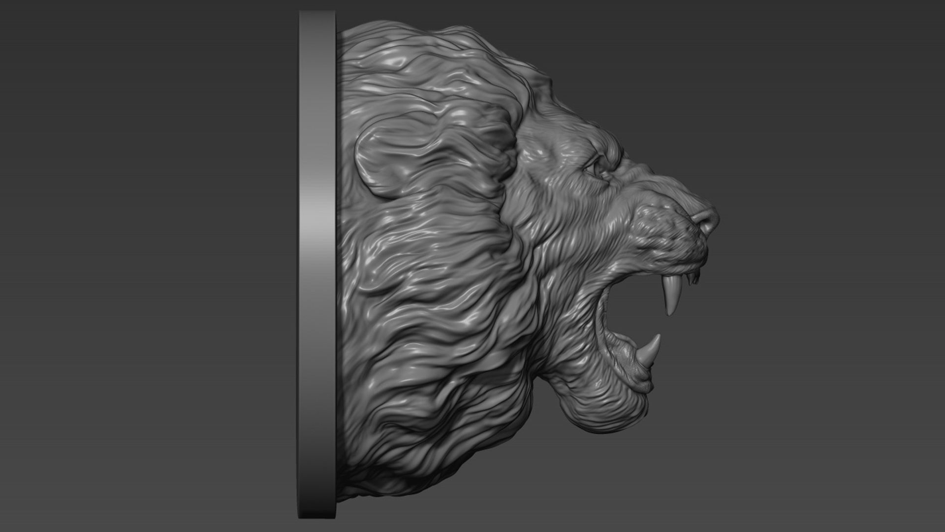 Lion grin roar 3D print model_1