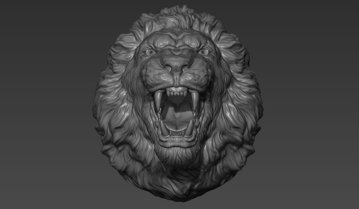 Lion grin roar 3D print model_8