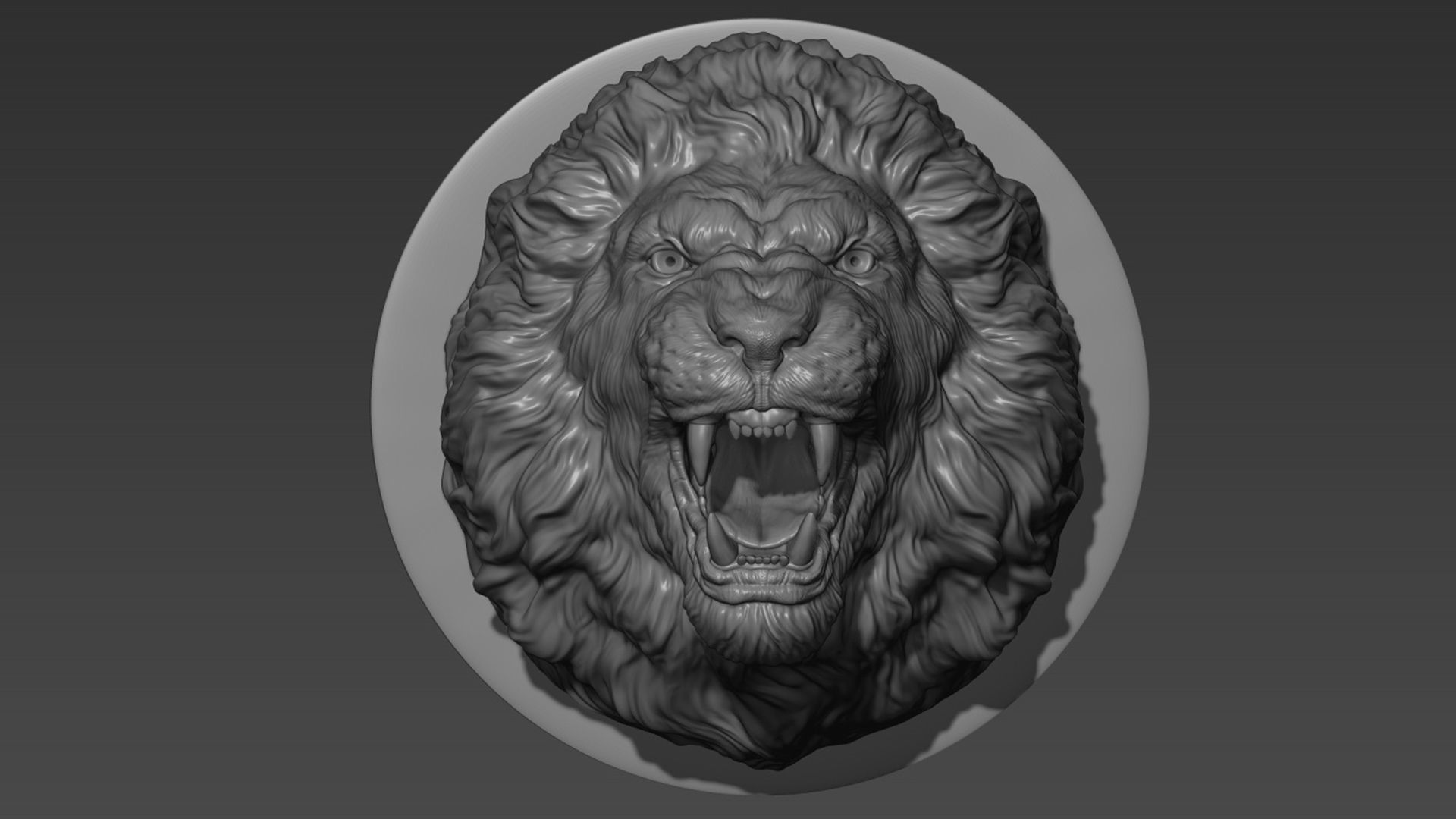 Lion grin roar 3D print model_4