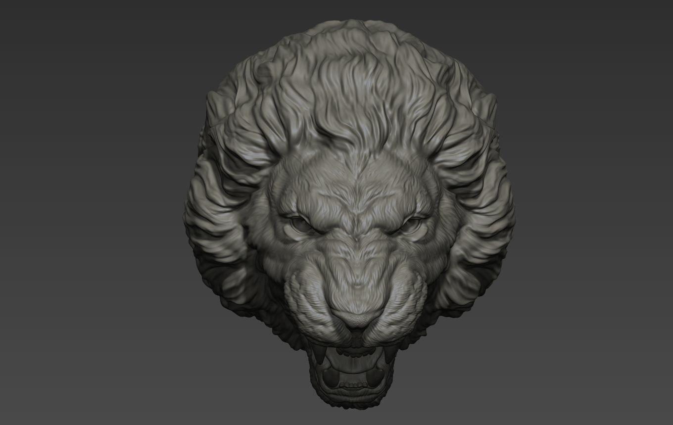 Lion grin roar 3D print model_11