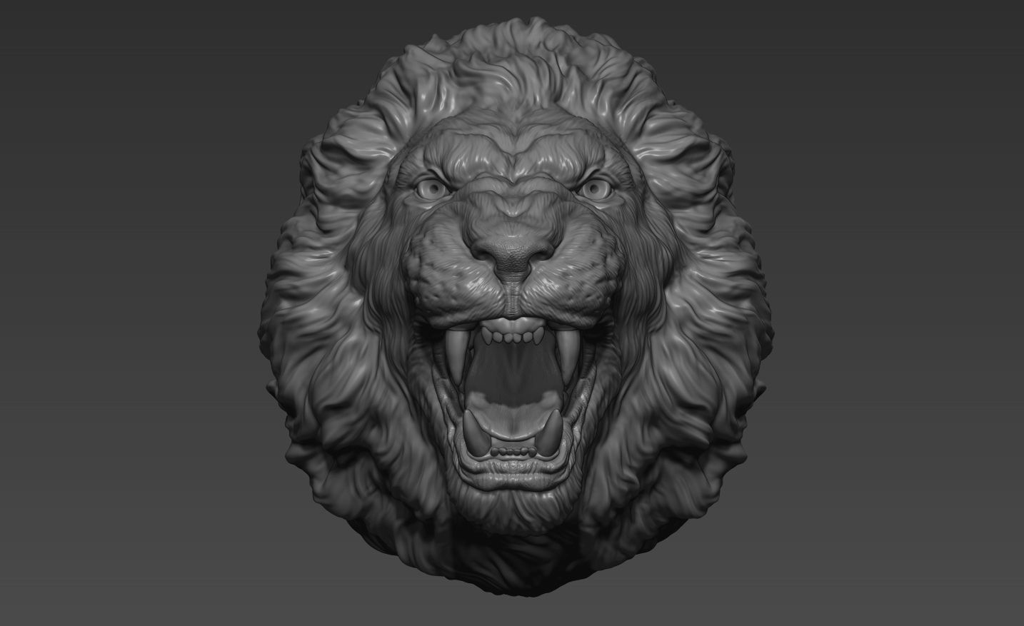 Lion grin roar 3D print model_5
