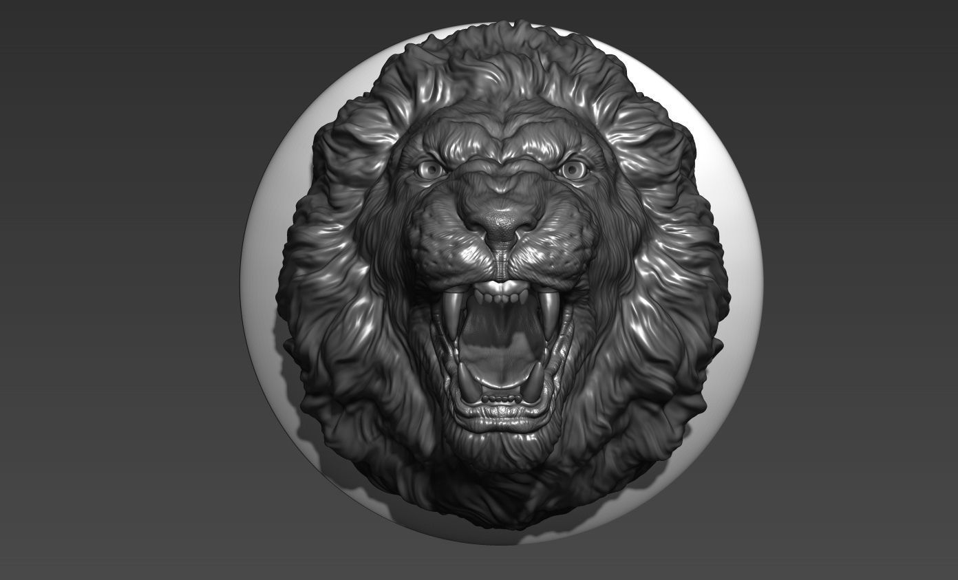 Lion grin roar 3D print model_20