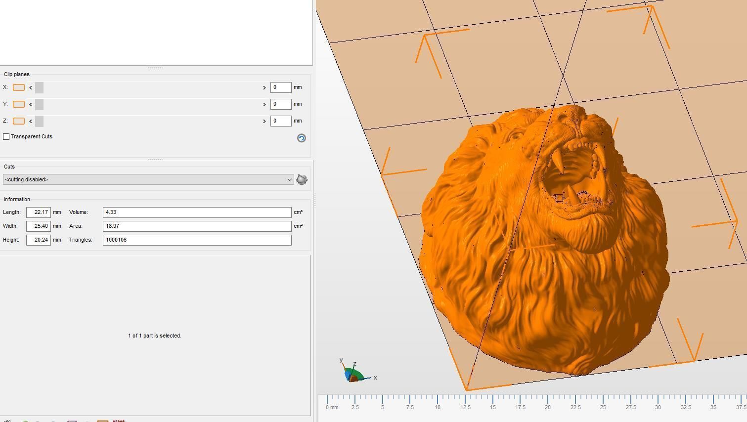 Lion grin roar 3D print model_28